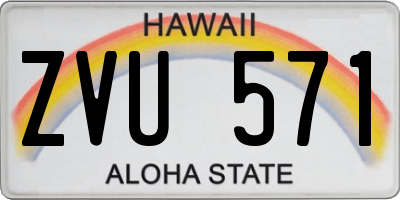HI license plate ZVU571