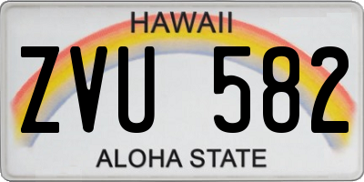 HI license plate ZVU582