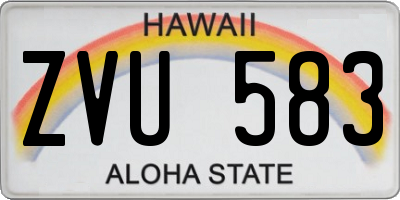 HI license plate ZVU583