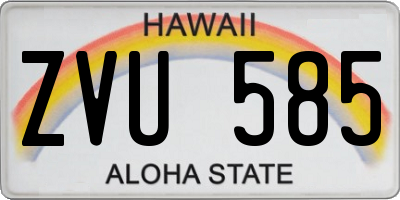 HI license plate ZVU585