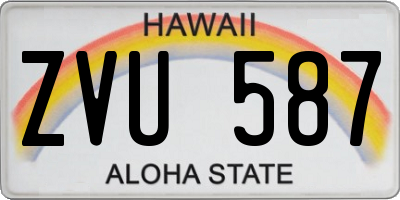 HI license plate ZVU587