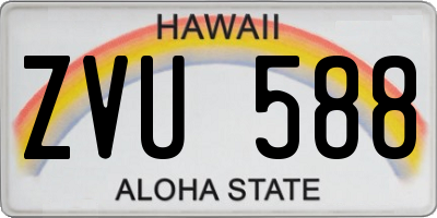 HI license plate ZVU588
