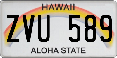 HI license plate ZVU589