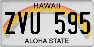HI license plate ZVU595