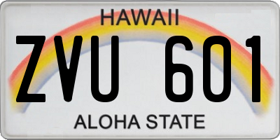 HI license plate ZVU601