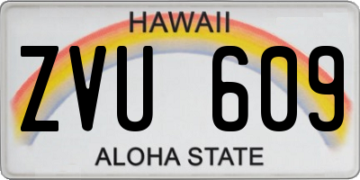 HI license plate ZVU609