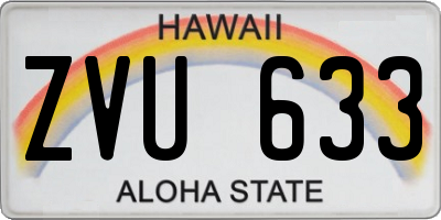HI license plate ZVU633