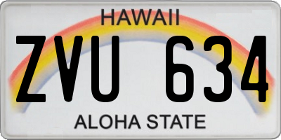 HI license plate ZVU634