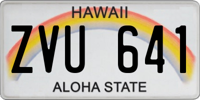 HI license plate ZVU641