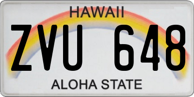 HI license plate ZVU648
