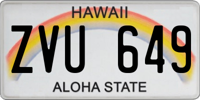 HI license plate ZVU649