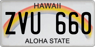 HI license plate ZVU660