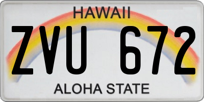 HI license plate ZVU672