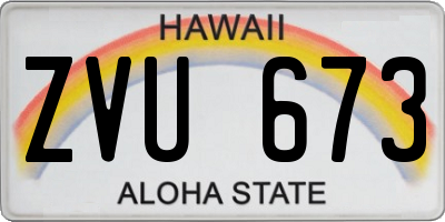 HI license plate ZVU673