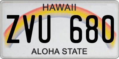 HI license plate ZVU680