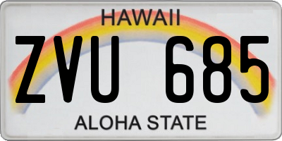 HI license plate ZVU685