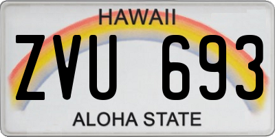 HI license plate ZVU693
