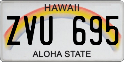 HI license plate ZVU695