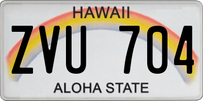 HI license plate ZVU704