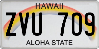 HI license plate ZVU709
