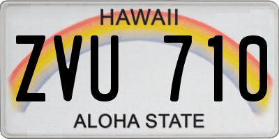 HI license plate ZVU710