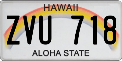 HI license plate ZVU718