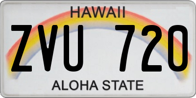HI license plate ZVU720