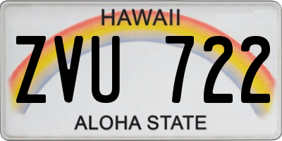 HI license plate ZVU722