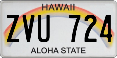 HI license plate ZVU724