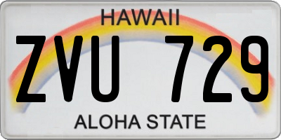 HI license plate ZVU729