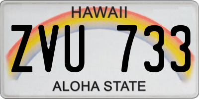 HI license plate ZVU733