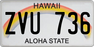 HI license plate ZVU736
