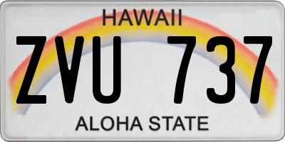HI license plate ZVU737