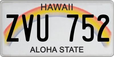 HI license plate ZVU752