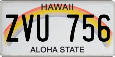 HI license plate ZVU756