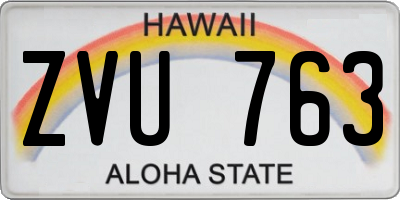 HI license plate ZVU763