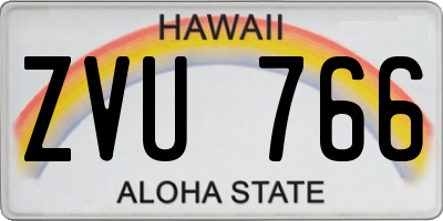 HI license plate ZVU766