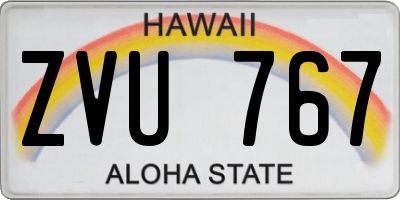 HI license plate ZVU767