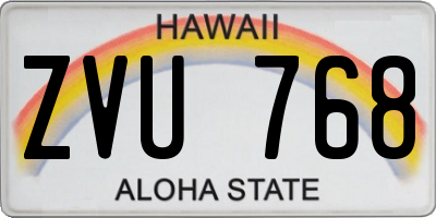 HI license plate ZVU768