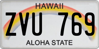 HI license plate ZVU769