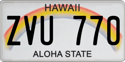 HI license plate ZVU770