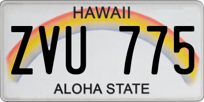 HI license plate ZVU775