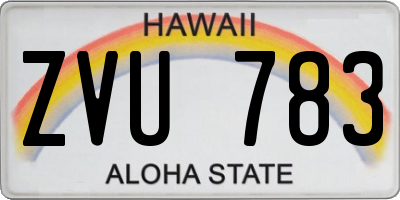 HI license plate ZVU783