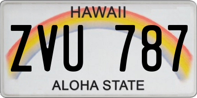 HI license plate ZVU787