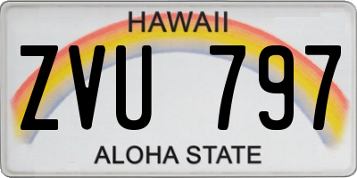 HI license plate ZVU797