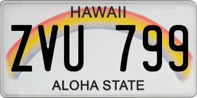 HI license plate ZVU799
