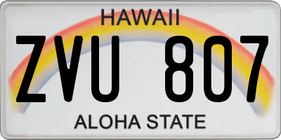 HI license plate ZVU807