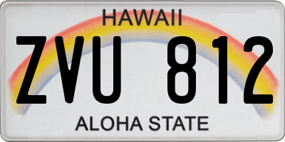HI license plate ZVU812