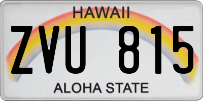 HI license plate ZVU815