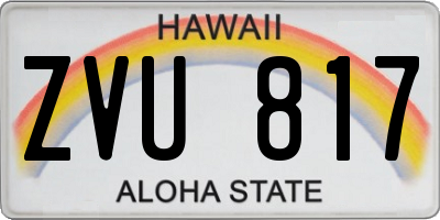 HI license plate ZVU817